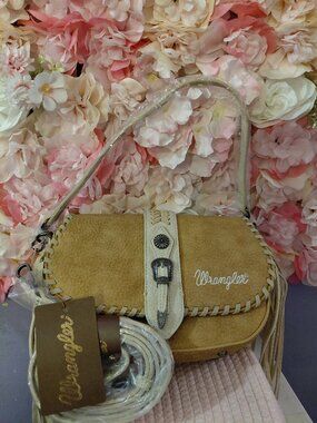 Wrangler Western Flap Crossbody Whipstitch Fringe Vintage Cowgirl